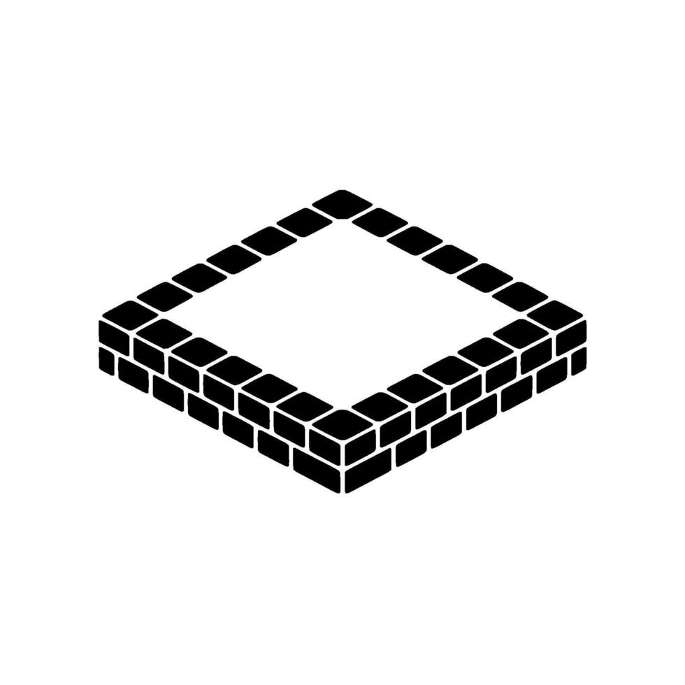 Geometric Brick Foundation, Minimalist Outline vector