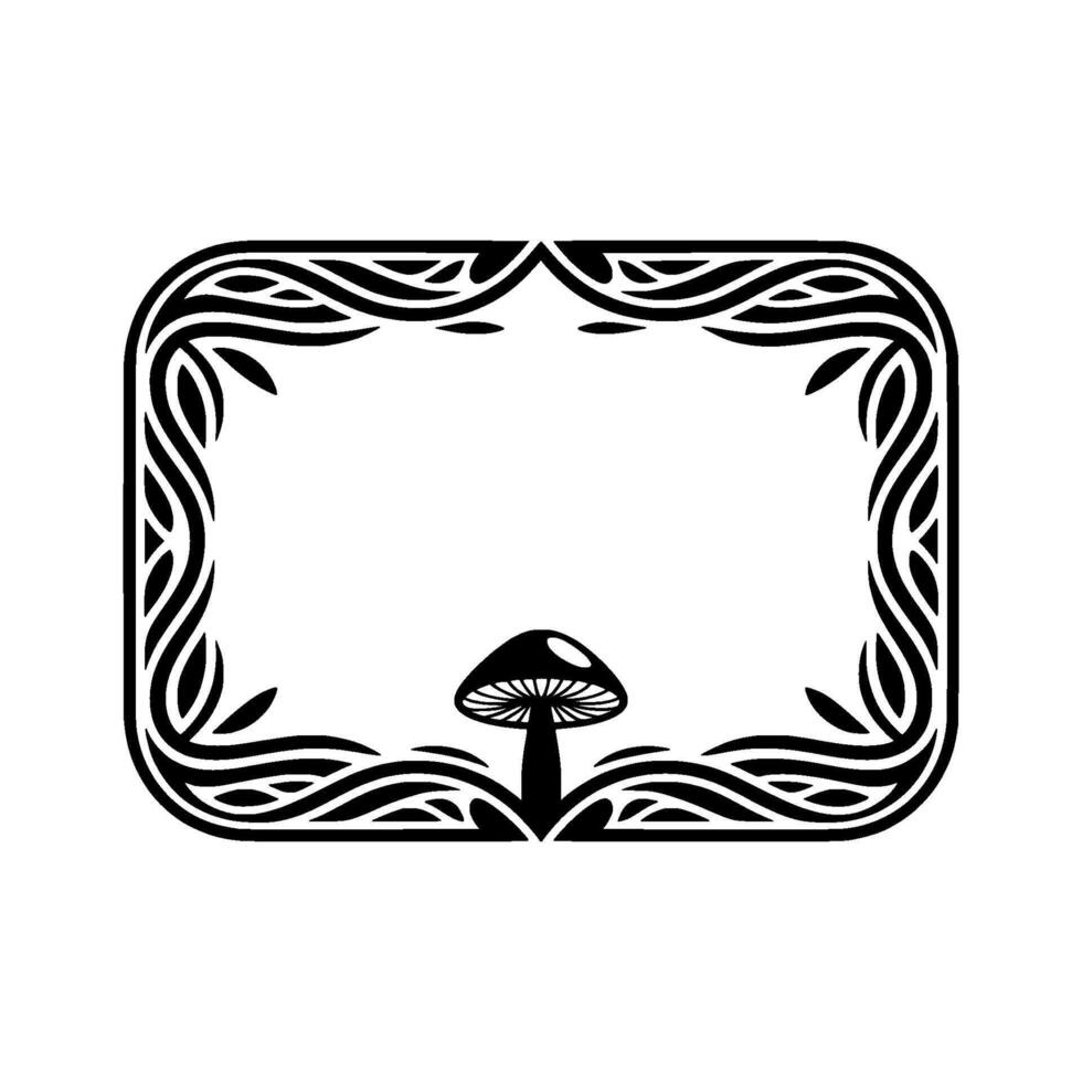 Psychedelic Mushroom Frame, Intricate Celtic vector