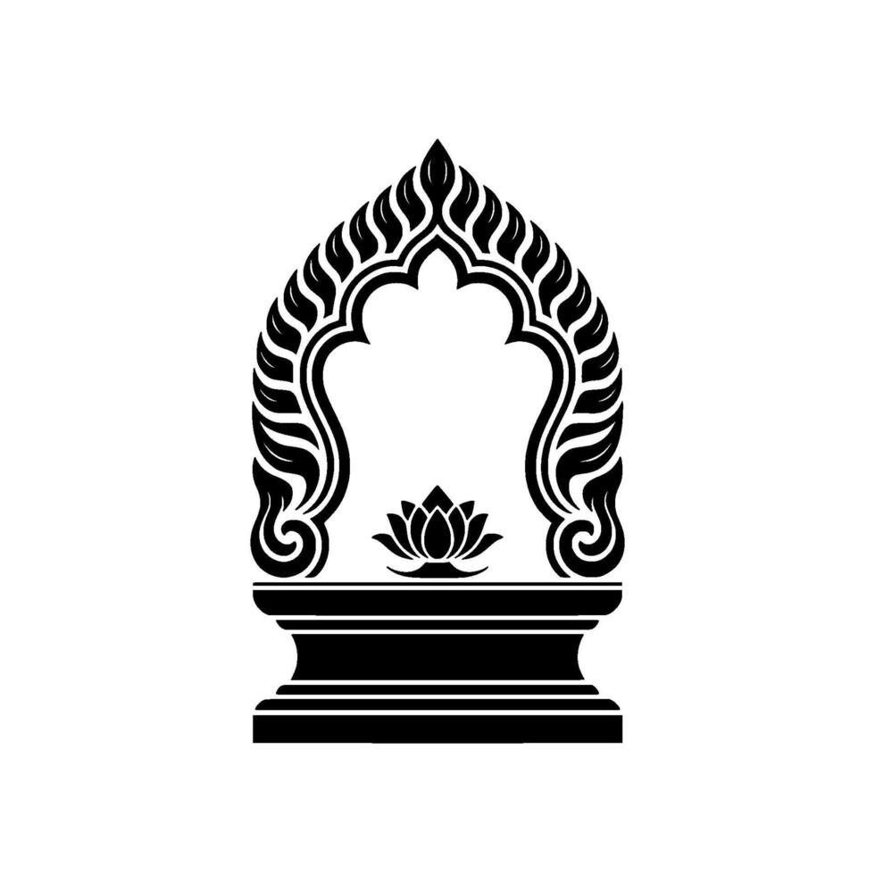 Intricate Lotus Arch Symbolic Gateway vector