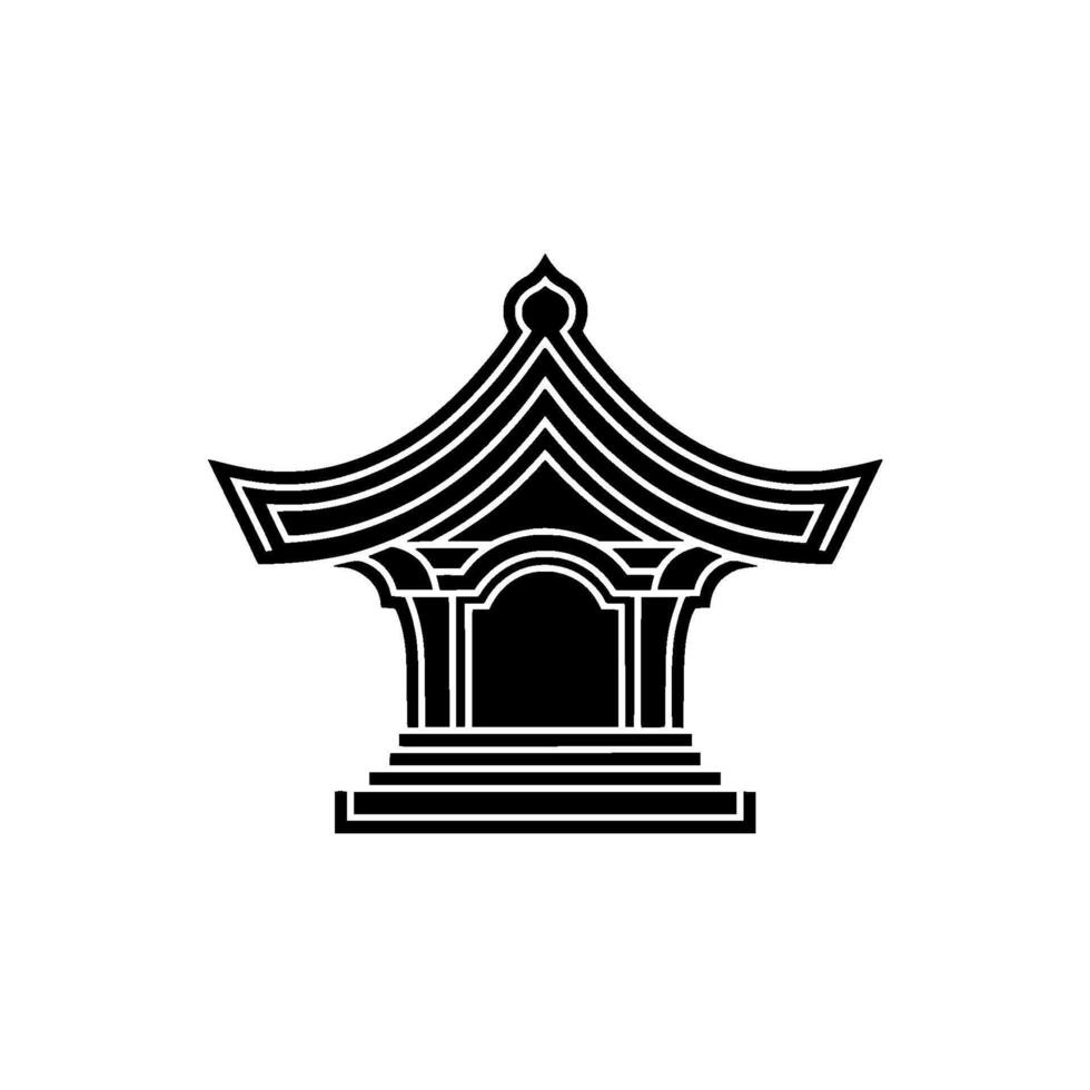 Minimalist Pagoda, Geometric Temple Symbol vector