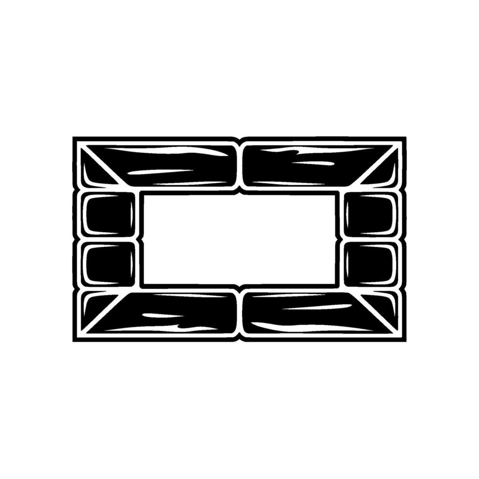 Geometric Brick Frame, Minimalist, Vintage Texture vector