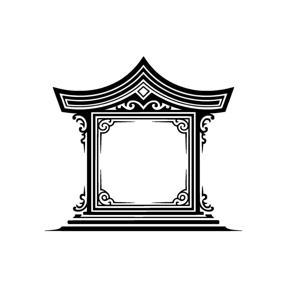 Elegant Japanese Window Frame, Minimalist vector