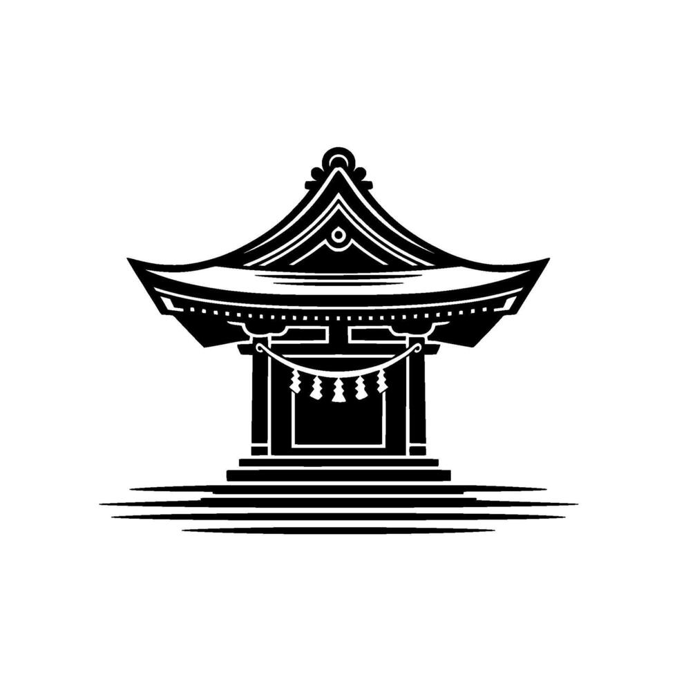 Serene Japanese Torii Gate Emblem, Minimalist - Japan vector