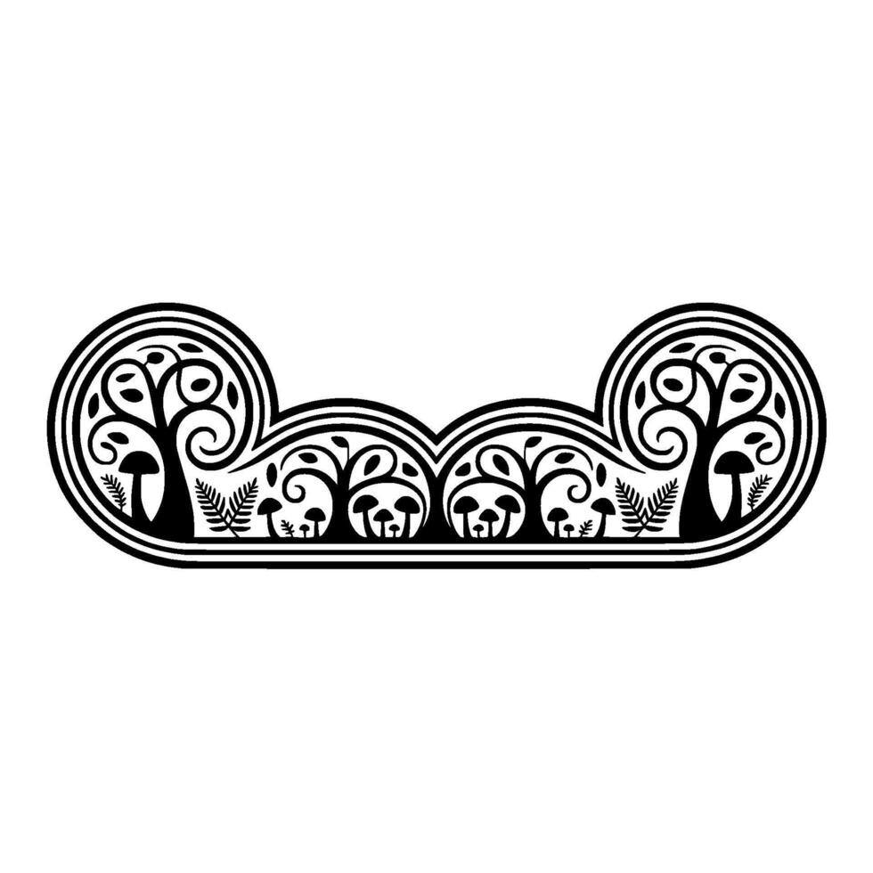Intricate Forest Emblem, Celtic Revival vector
