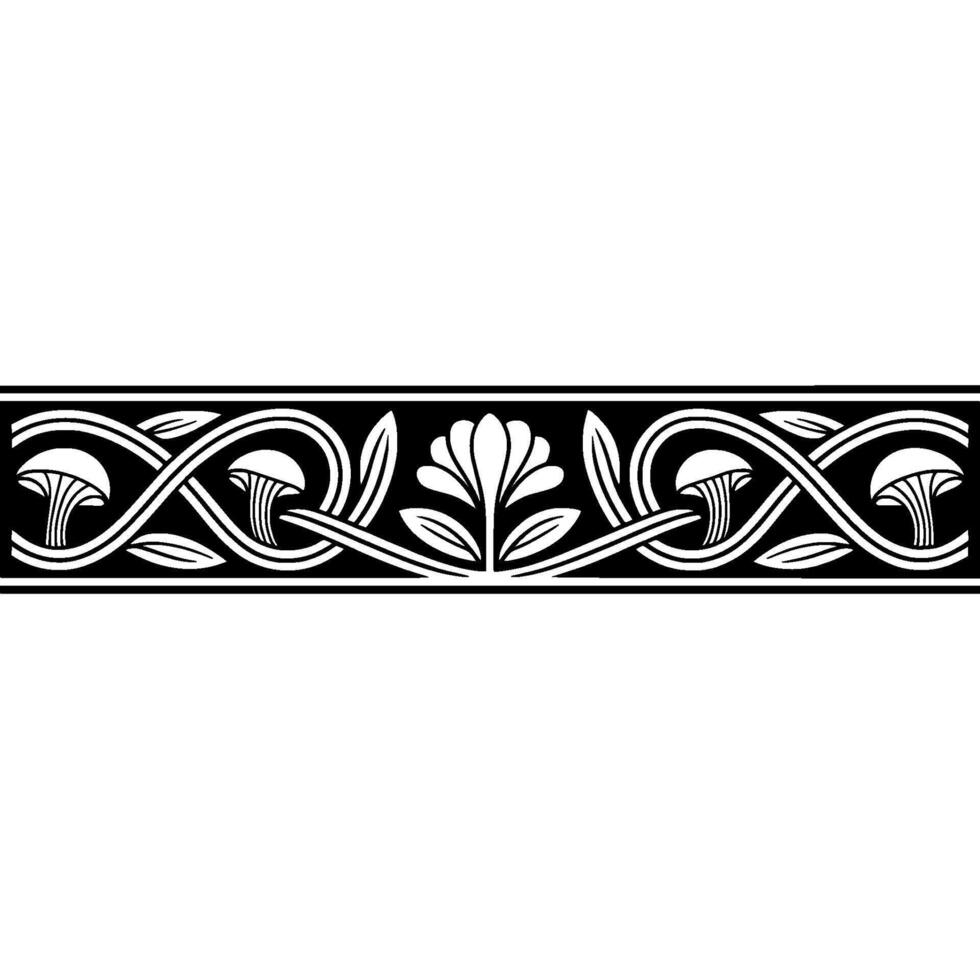 Elegant Celtic Border, Vintage Ornamentation - Ornament - Floral vector