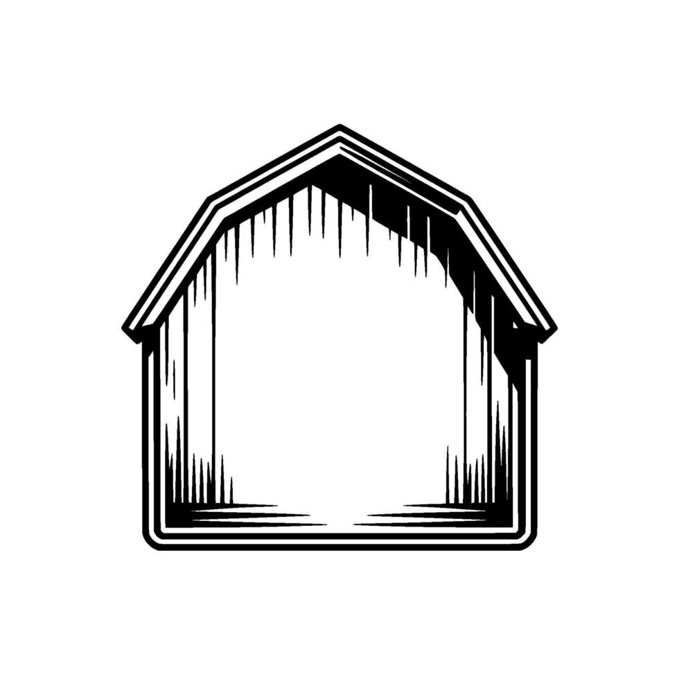 Minimalist Barn Silhouette, Evoking Nostalgia and Rural Serenity vector