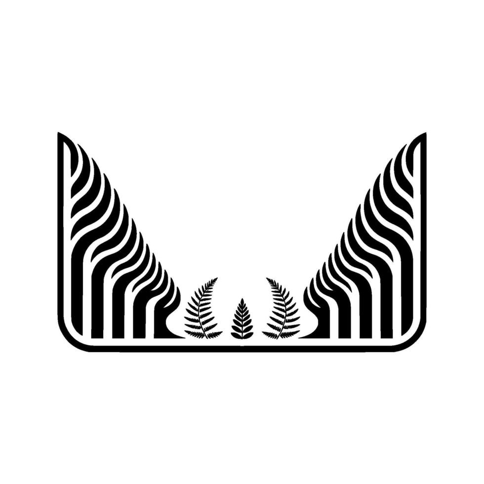 Abstract Fern Frame, Minimalist Botanical vector