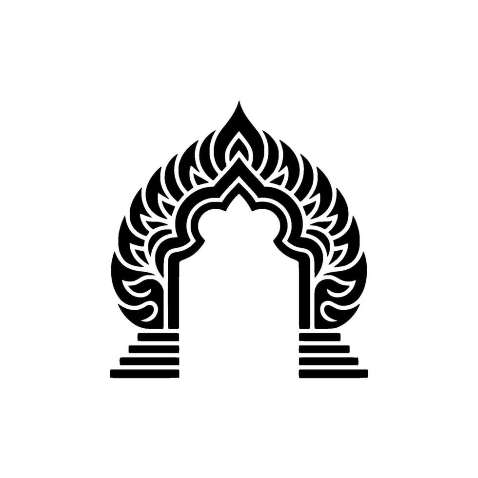 Stylized Arch Emblem, Ancient Symbolism, Minimalist vector