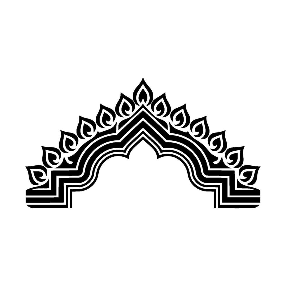 Geometric Arch Ornament, Minimalist, Black White vector