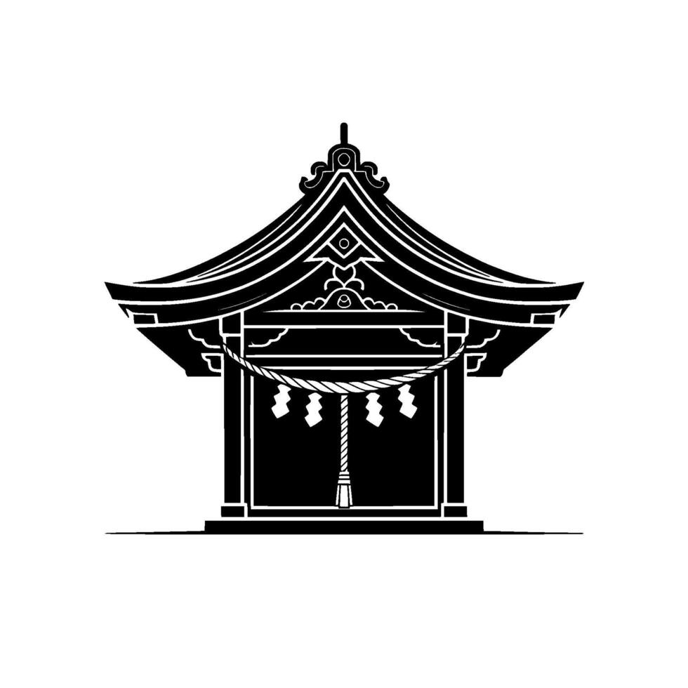 Japanese Torii Gate Silhouette, Serene Minimalism vector
