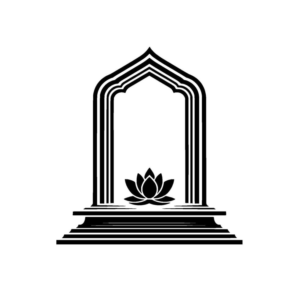 Serene Gateway Lotus Arch Silhouette vector