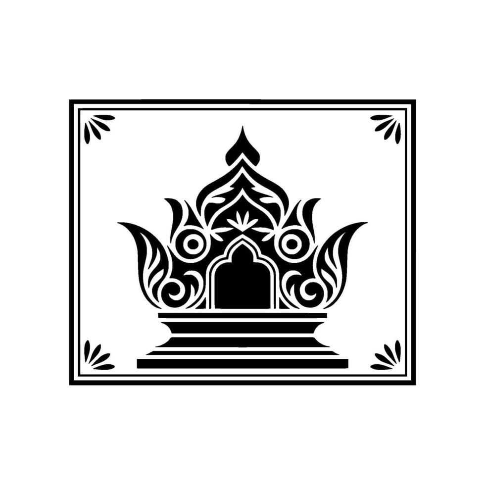 Intricate Crown Emblem, Geometric, Royal Symbol vector