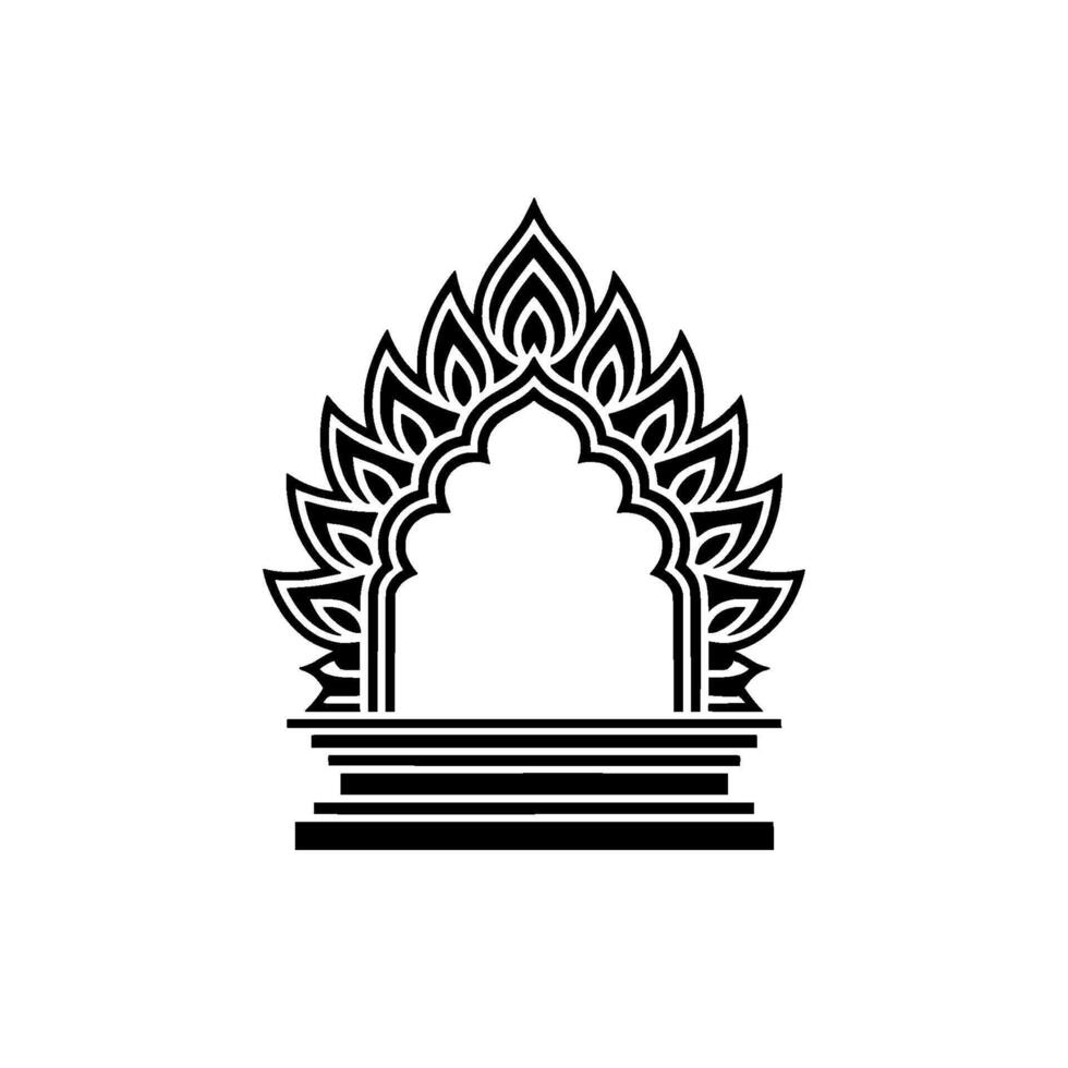 Intricate Archway, Geometric Ornamentation, Minimalist, Mandala vector