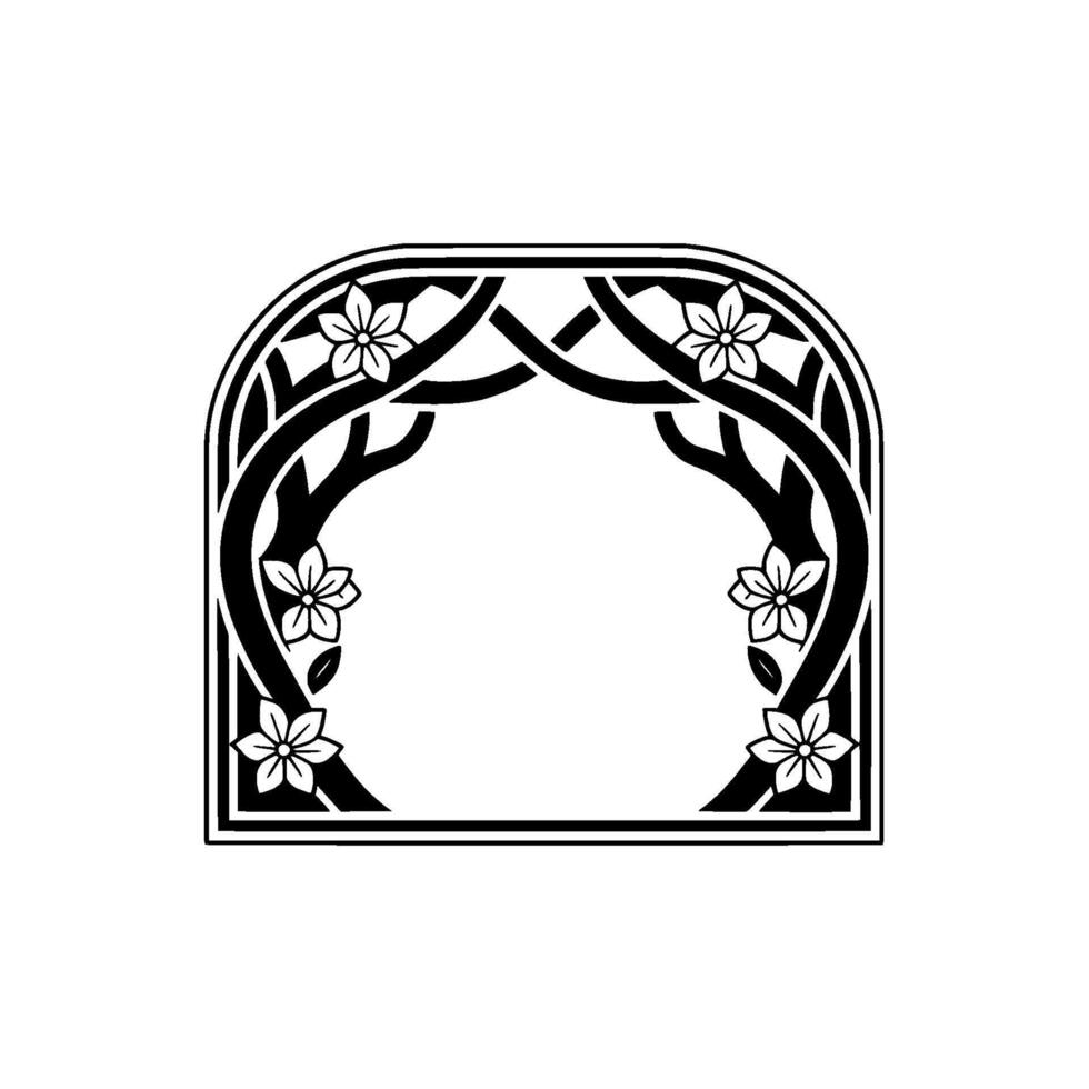 Intricate Floral Archway, Vintage Ornamentation, Elegant vector