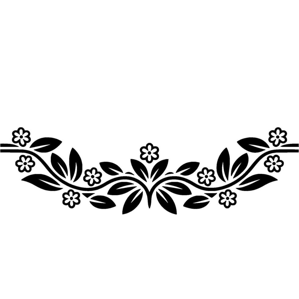 Elegant Floral Border, Vintage, Decorative Element, - Botanical, Illustration vector