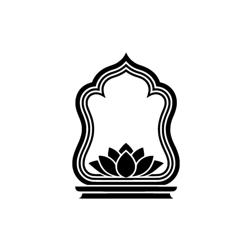 Serene Lotus Window - Minimalist Islamic vector
