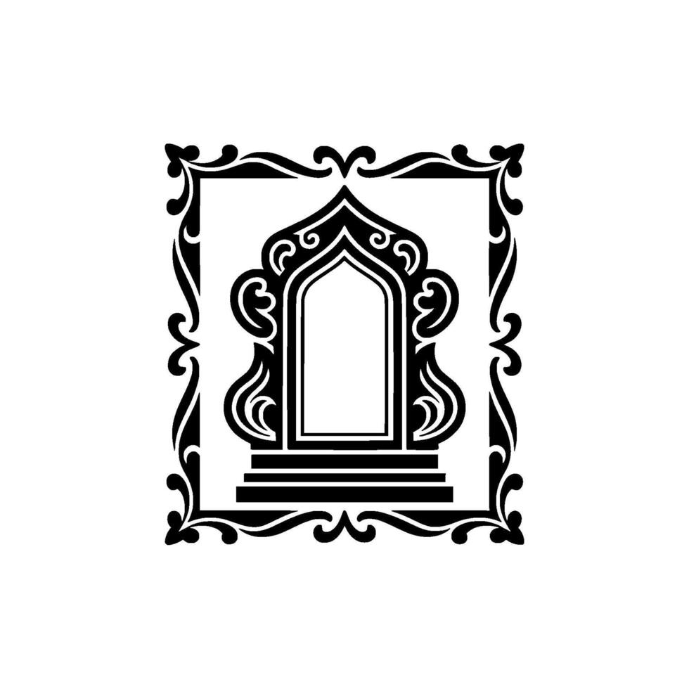 Intricate Islamic Arch Emblem, Geometric vector
