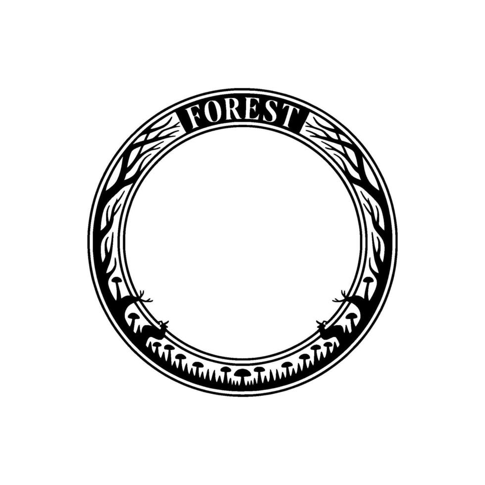 Rustic Forest Emblem, Vintage Style, Natural Symbol vector