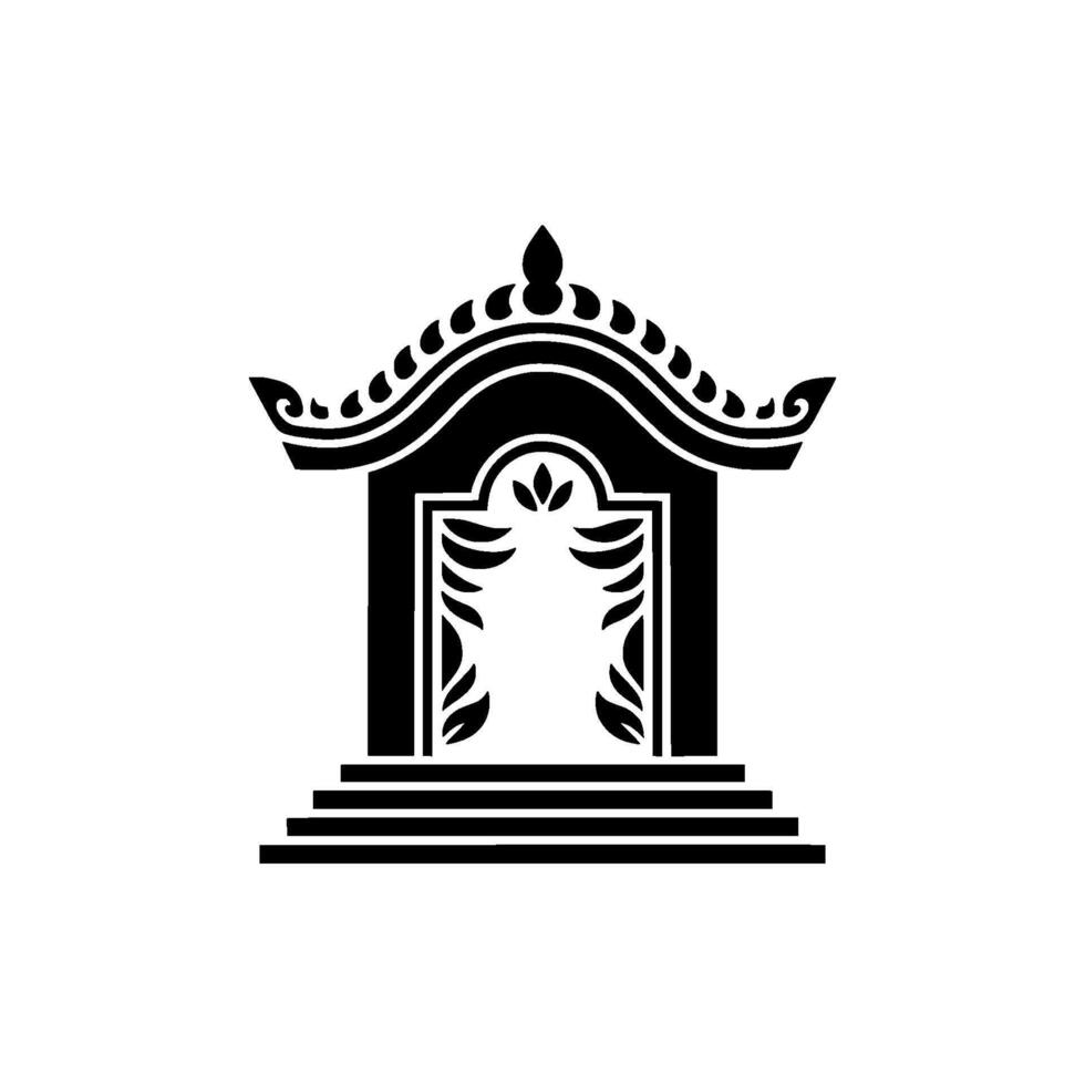 Stylized Temple Entrance, Minimalist, Sacred Gateway vector