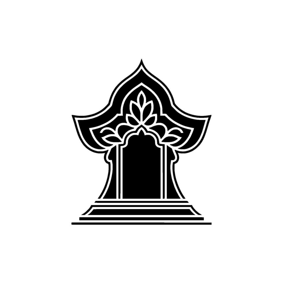 Intricate Islamic Archway, Minimalist Silhouette vector
