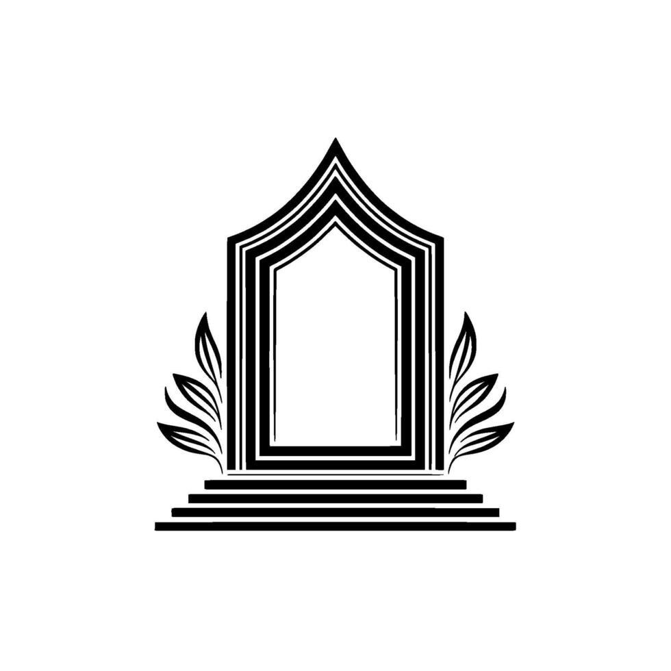 Elegant Archway with Foliage - Minimalist Emblem vector