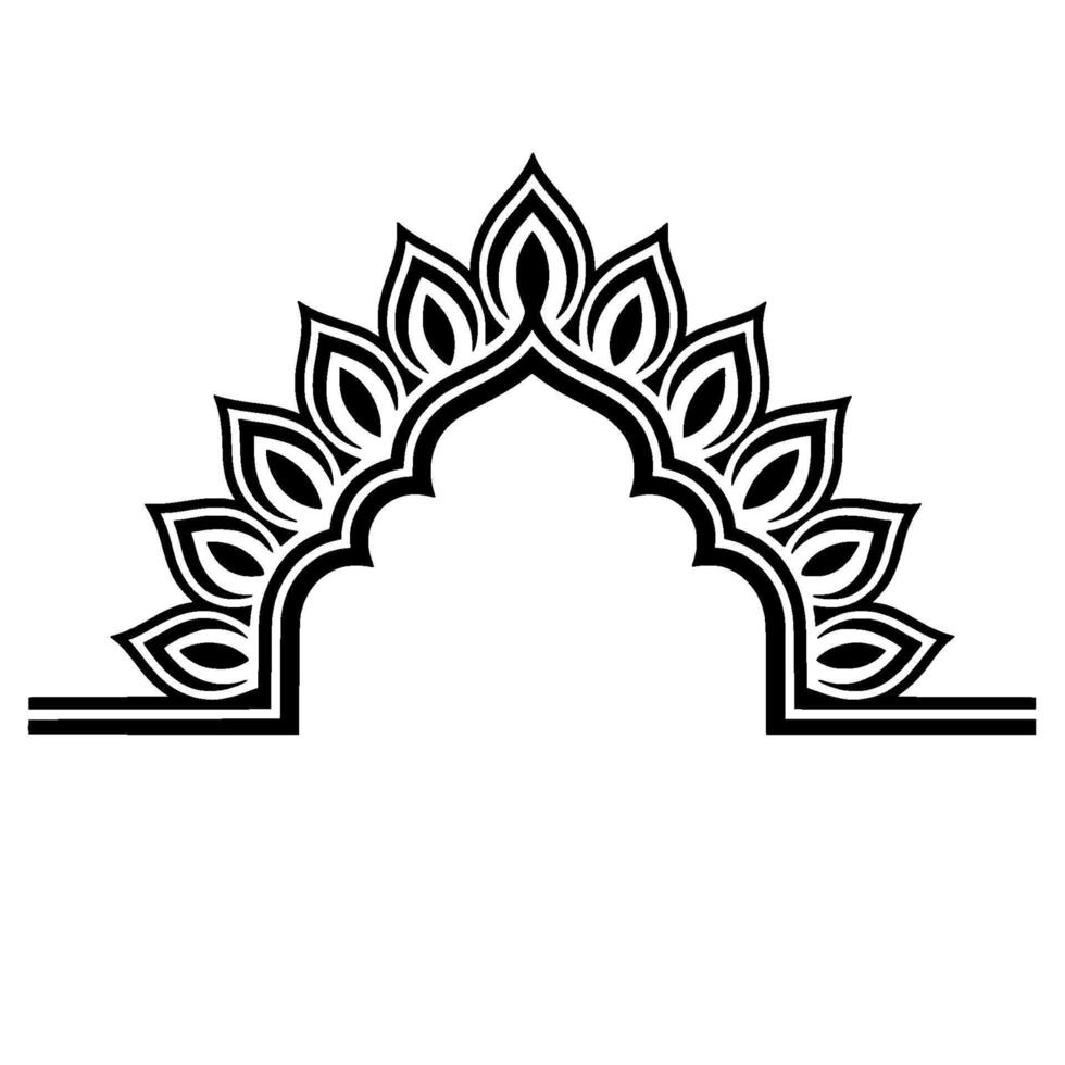 Intricate Archway, Floral Mandala, Minimalist Emblem vector