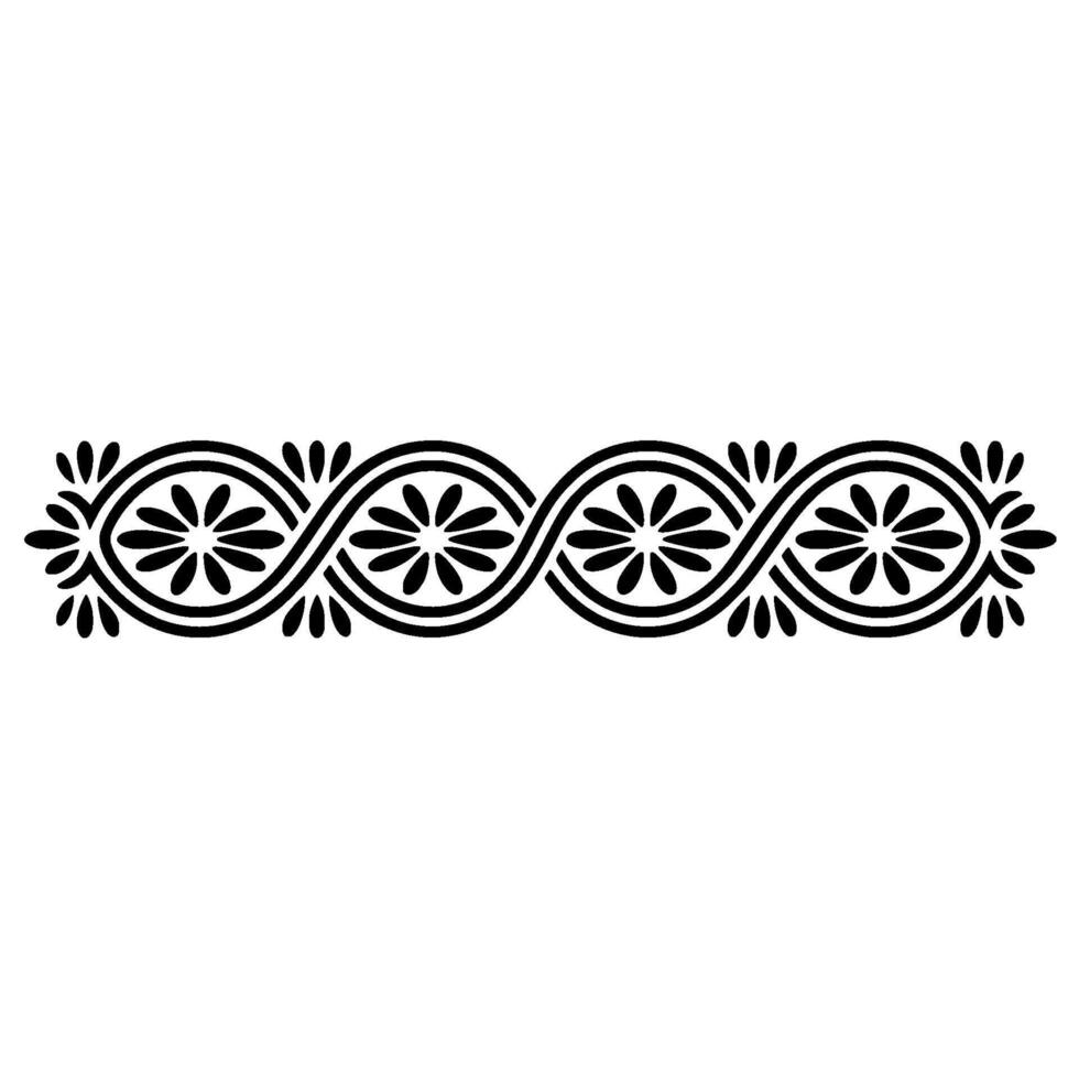 Elegant Floral Border, Vintage, Decorative Element, - Lineart, Pattern vector