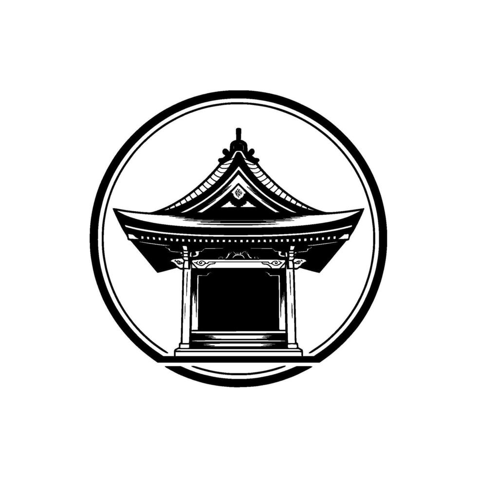 Thai Temple Gateway Emblem, Circular vector