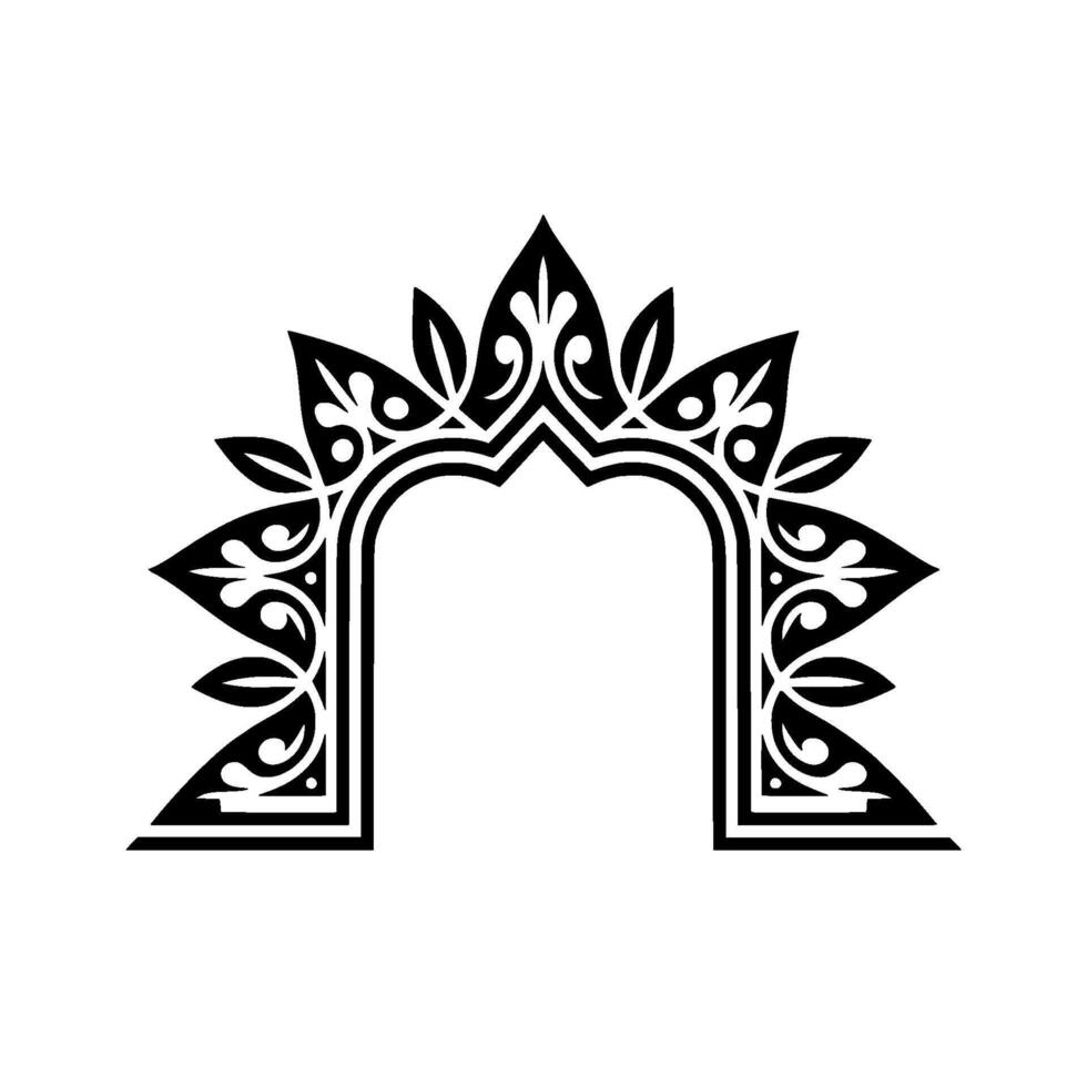Intricate Black Archway, Ornamental, Minimalist Aesthetic vector