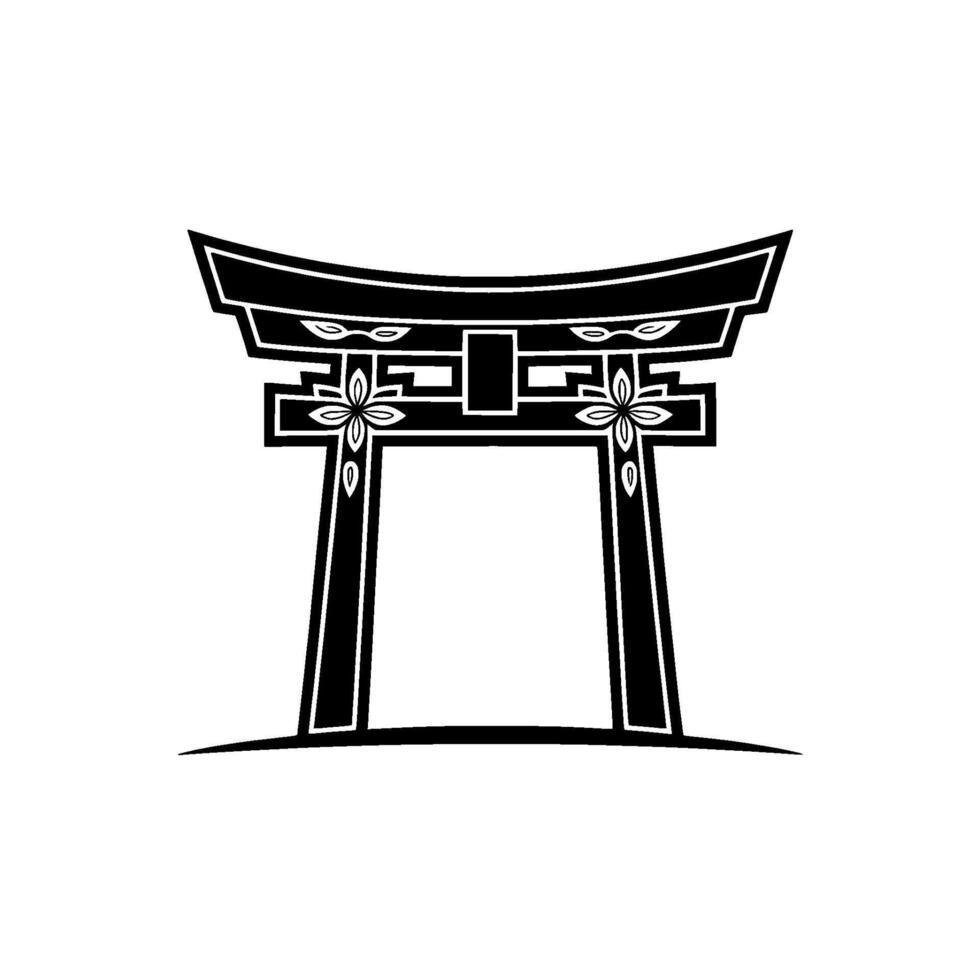 Minimalist Torii Gate, Japanese Tradition vector