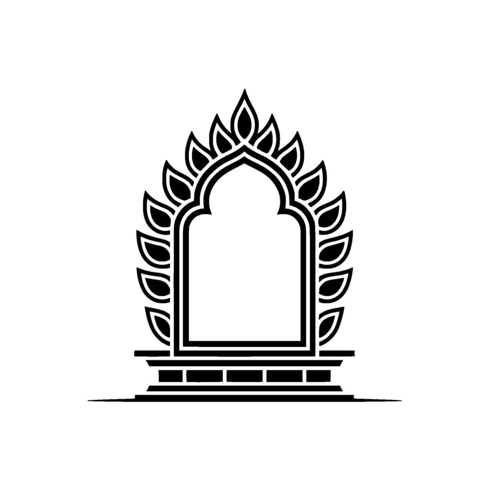Intricate Islamic Arch Silhouette, Minimalist, Geometric vector