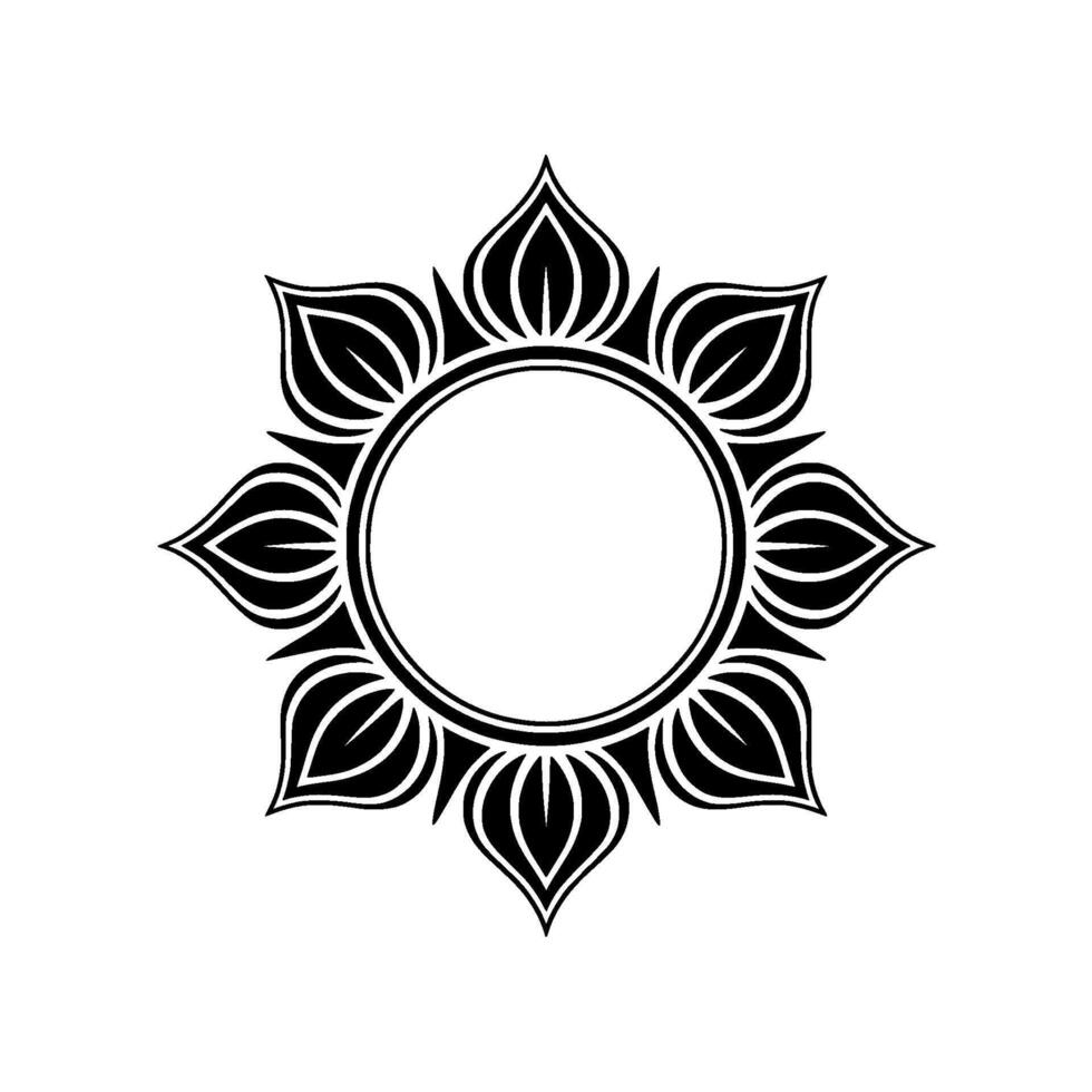 Geometric Mandala, Black White, Circular Emblem vector