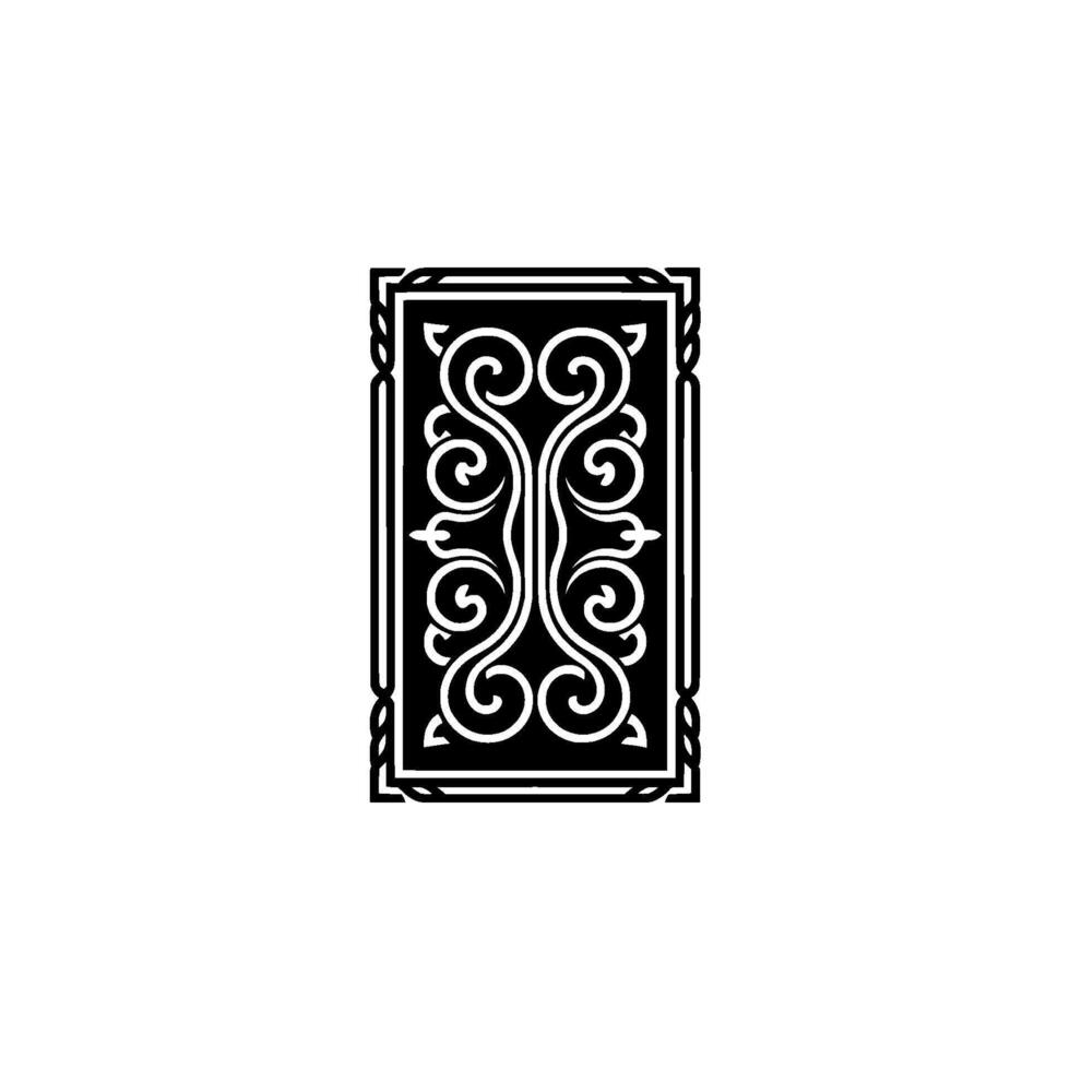 Elegant Black White Scroll Ornament, Vintage vector