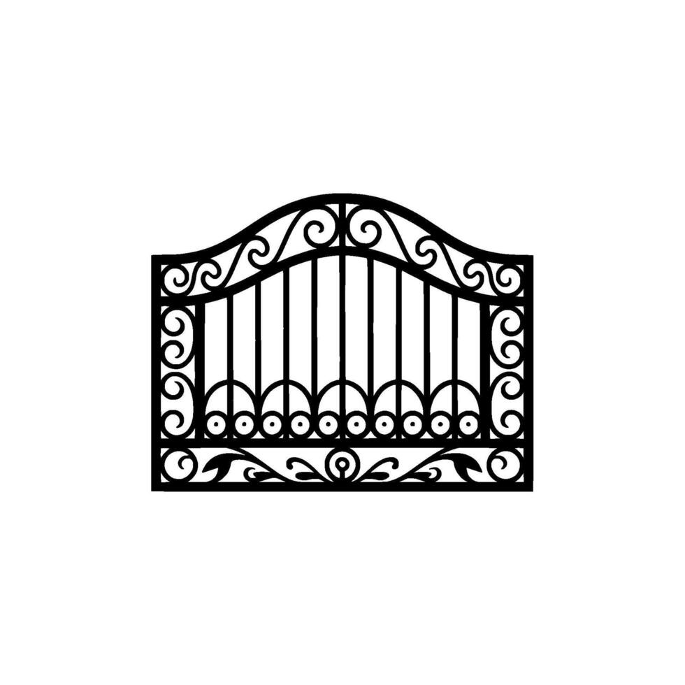 Intricate Black Ornamental Gate, Vintage Elegance vector