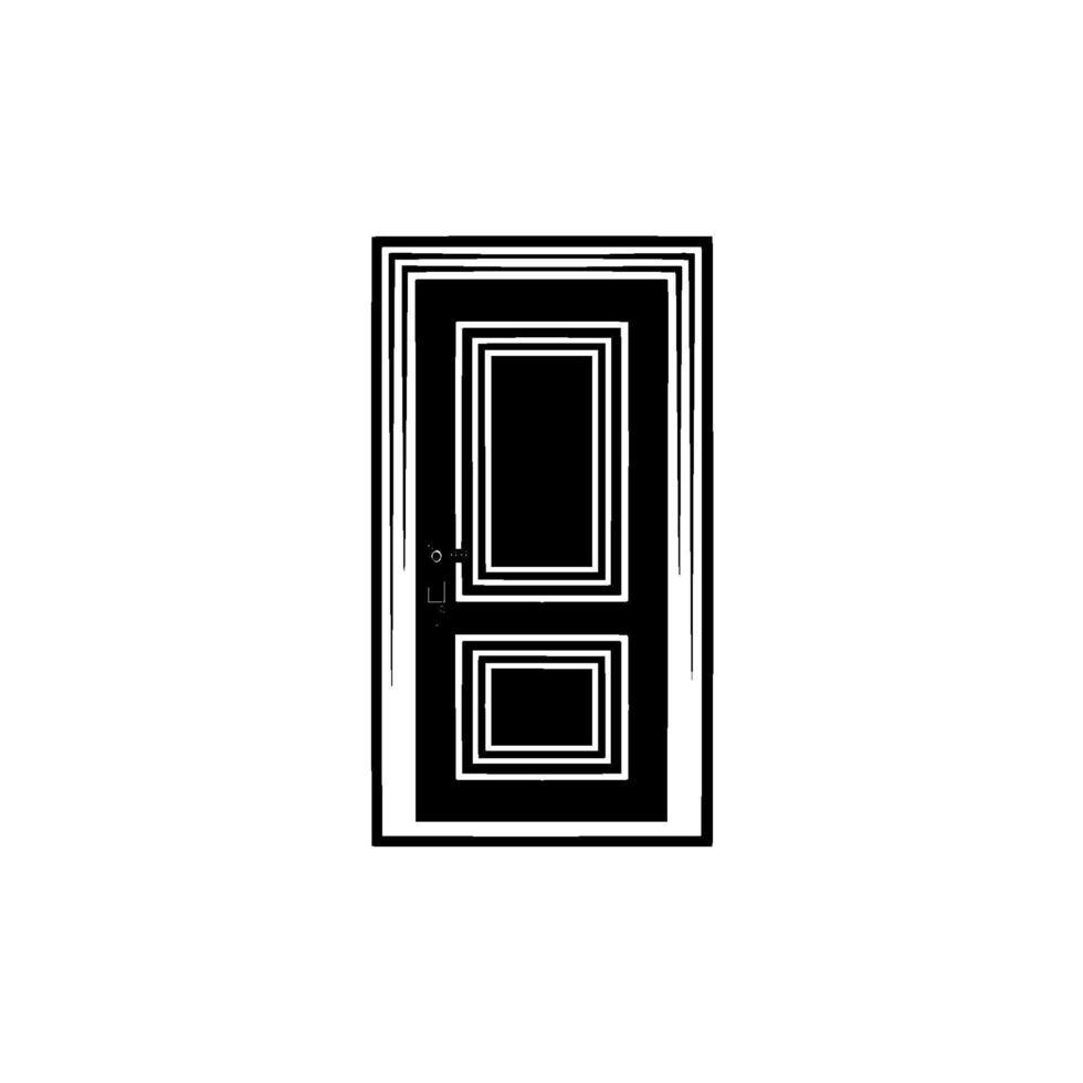 Minimalist Black Door, Elegant Portal vector