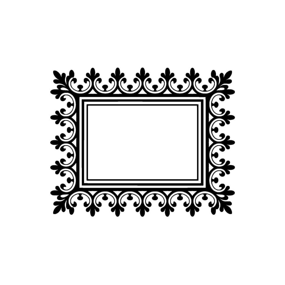 Elegant Black Frame, Blank Canvas, Vintage vector