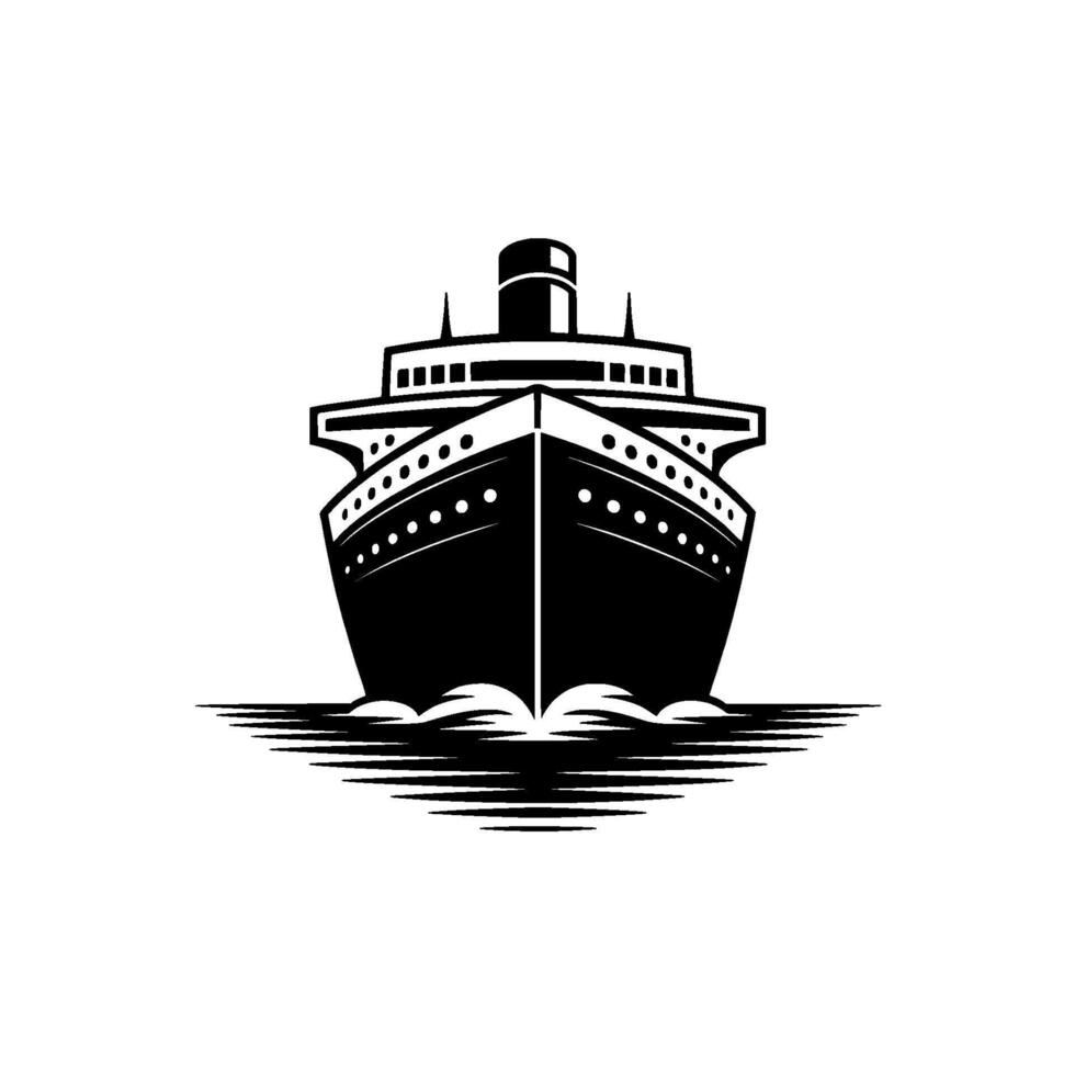 Vintage Liner, Nautical Symbol, Classic Voyage vector