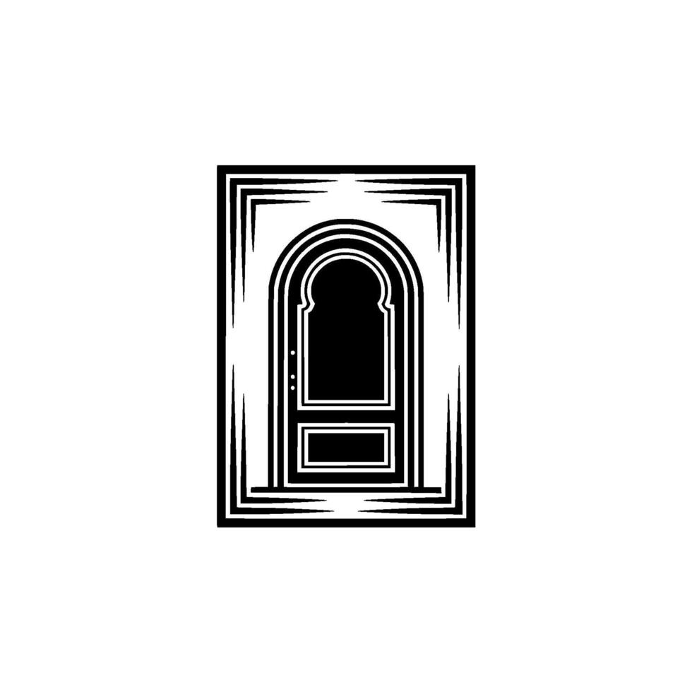 Gothic Archway, Minimalist Emblem, Shadowed Portal vector