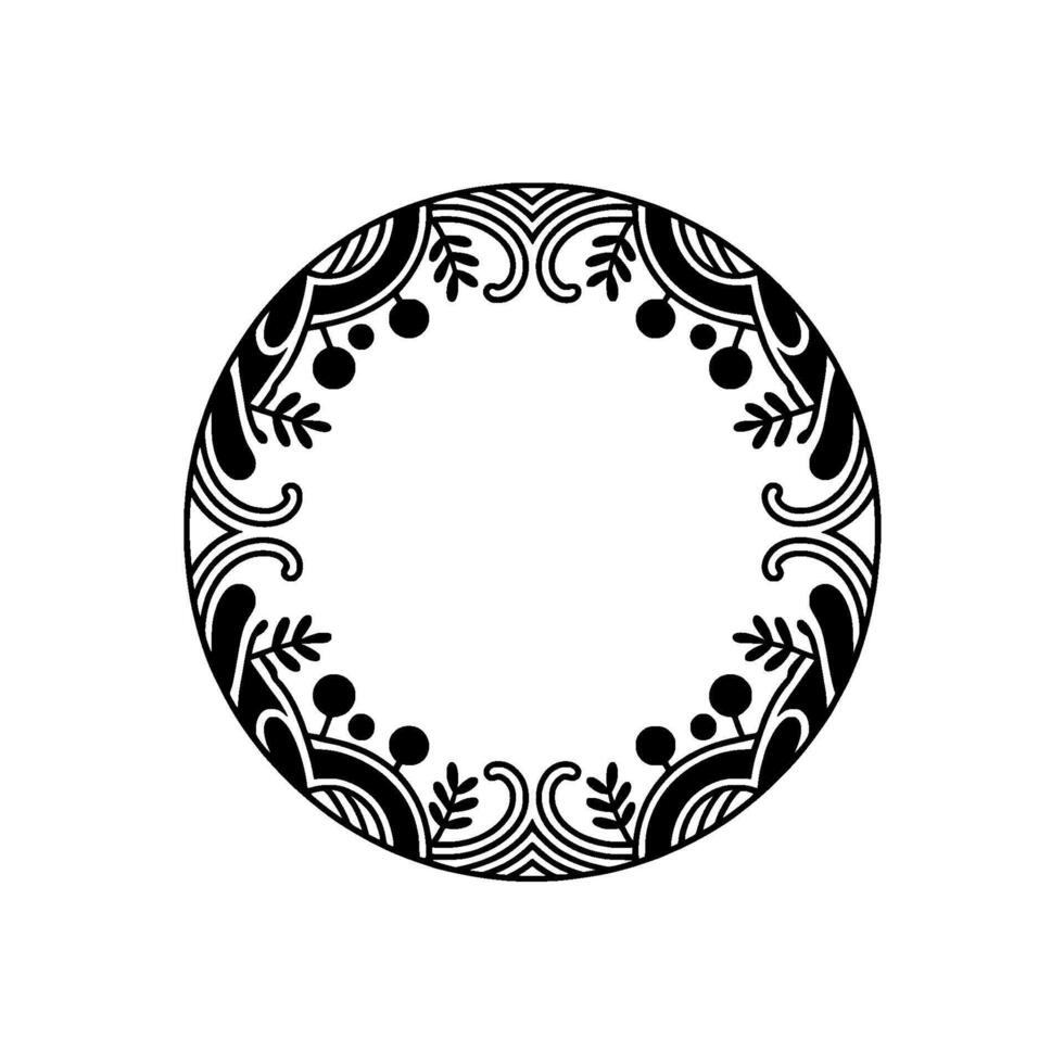 Intricate Circular Ornament, Vintage Botanical vector