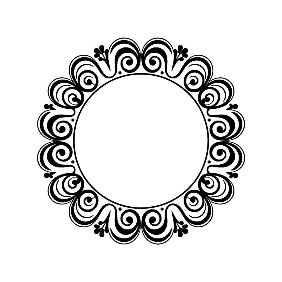 Elegant Black Floral Border, Vintage, Minimalist Frame vector