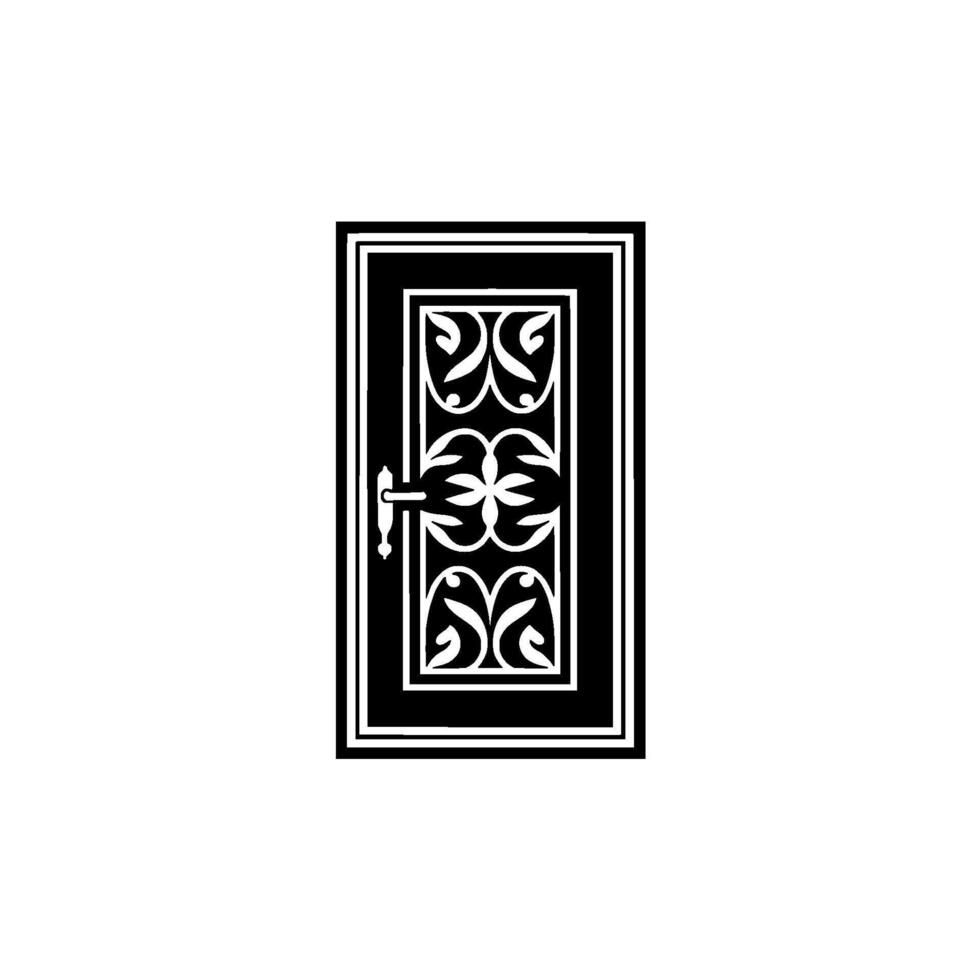 Gothic Doorway, Intricate Ornamentation, Minimalist vector