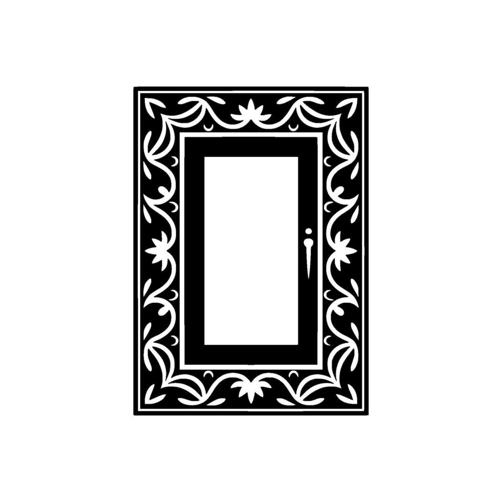 Ornate Black Frame, Empty Canvas, Vintage Aesthetic vector