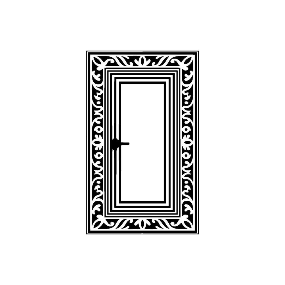 Ornate Black Door, Minimalist, Elegant Portal vector