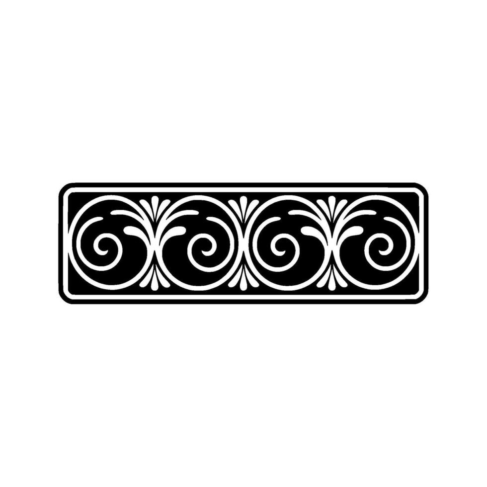 Elegant Black and White Scroll Border - Ornament vector