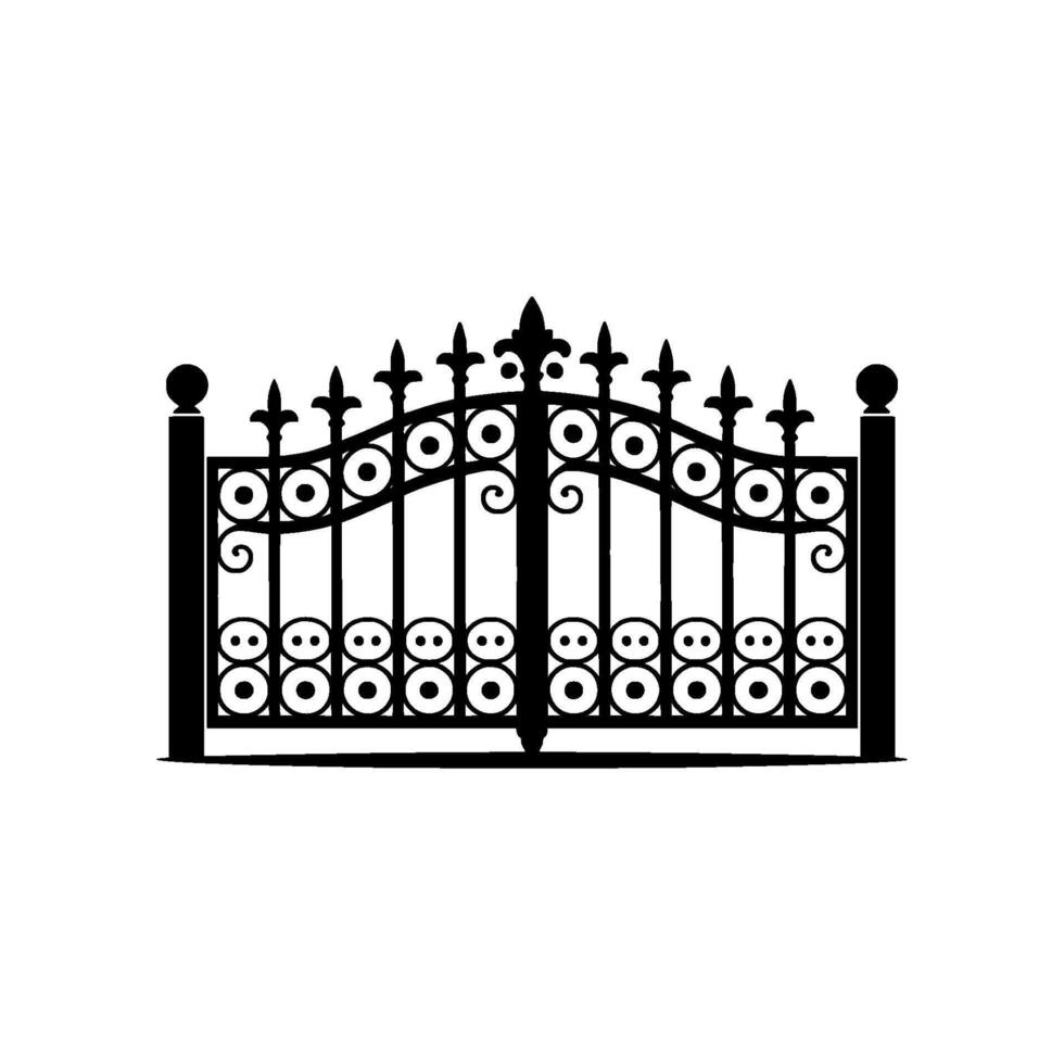 Intricate Black Iron Gate, Gothic vector