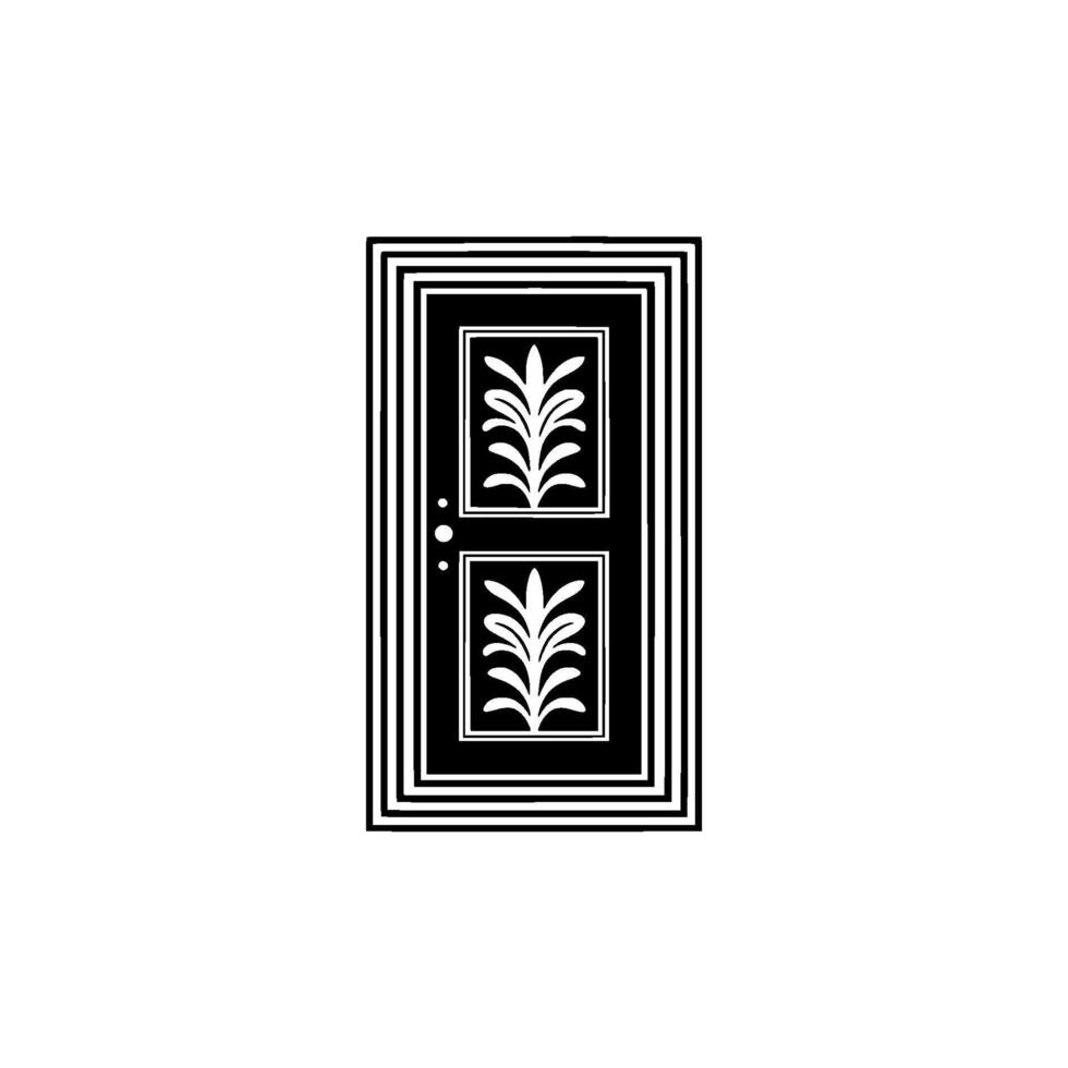 Geometric Doorway, Stylized Ornamentation, Minimalist vector