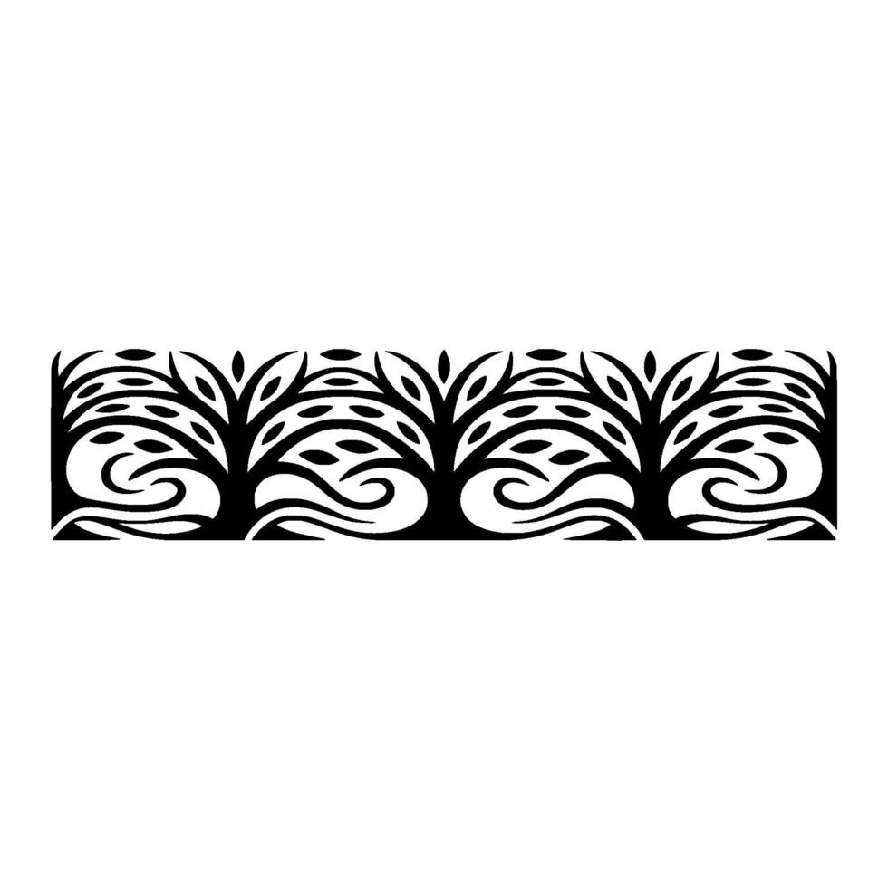 Stylized Tree Border, Minimalist, Elegant Pattern vector