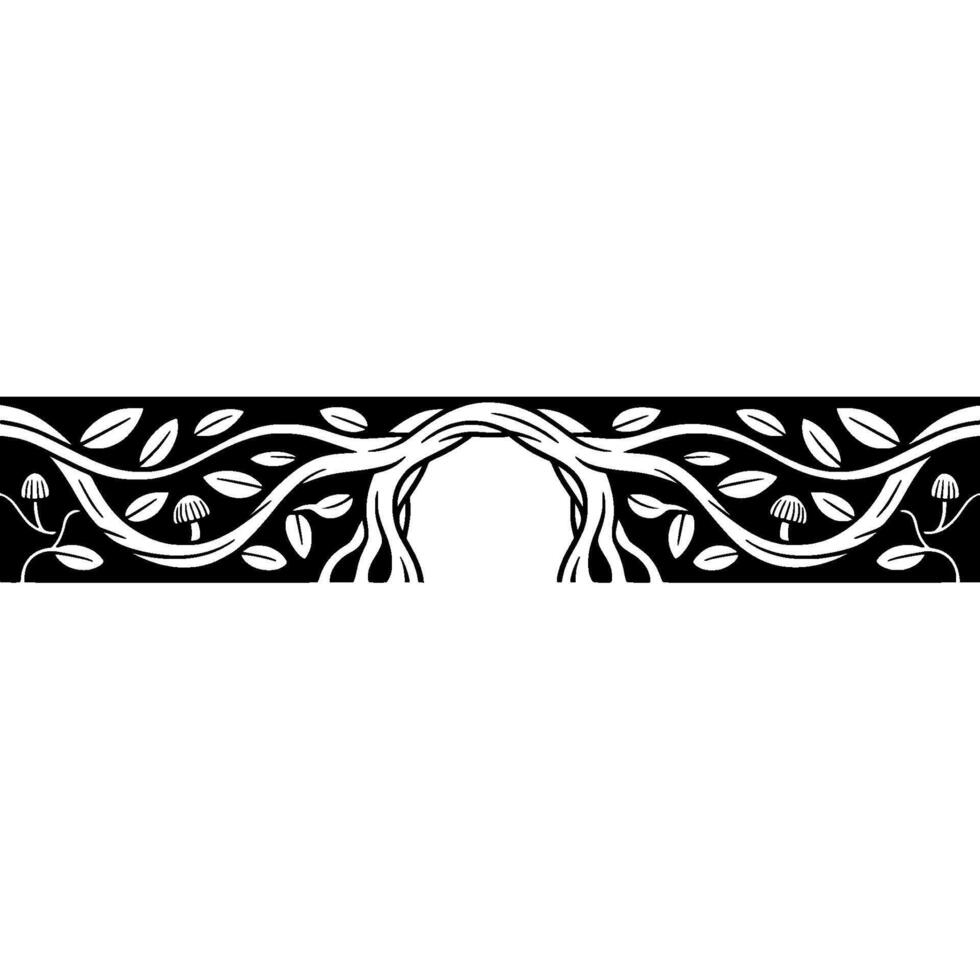 Stylized Tree Branch Border, Organic, Minimalist Motif vector