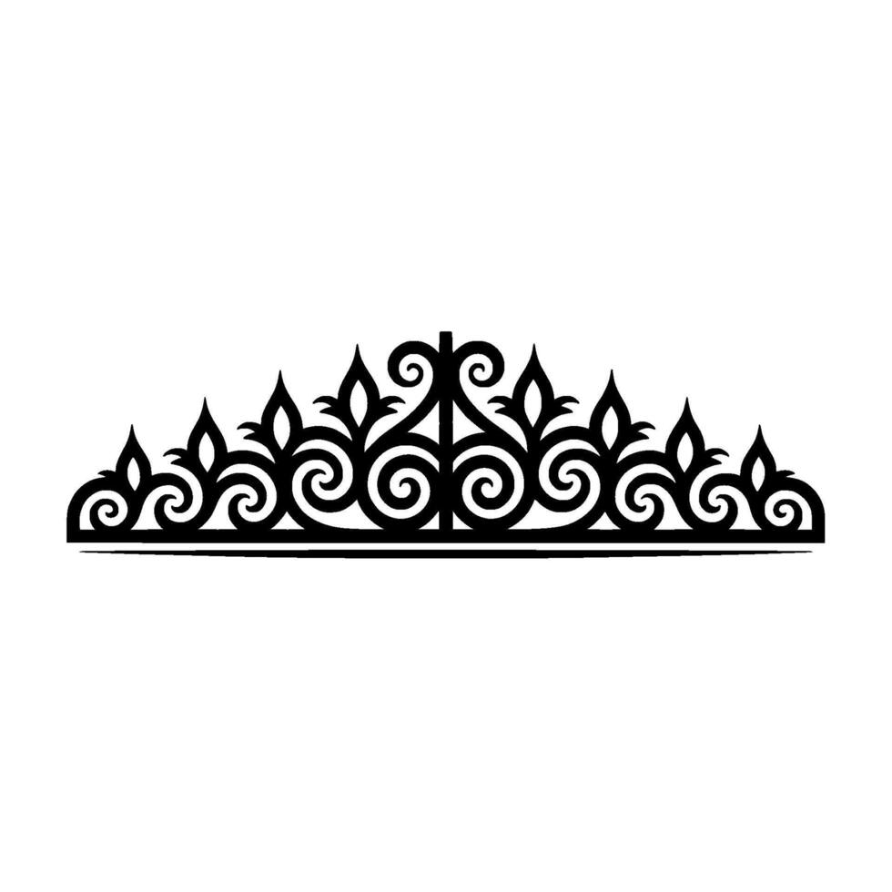 Intricate Black Ornamental Crown Border, Elegant vector