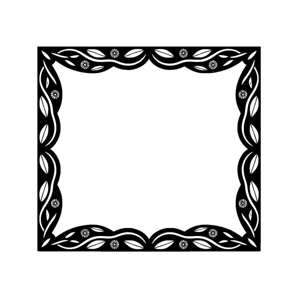 Geometric Black Silver Frame, Intricate vector